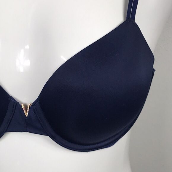 34D Victoria's Secret Women's Bra ~Blue ~ Adjustable Straps ~Underwired ~Push Up - Picture 2 of 7